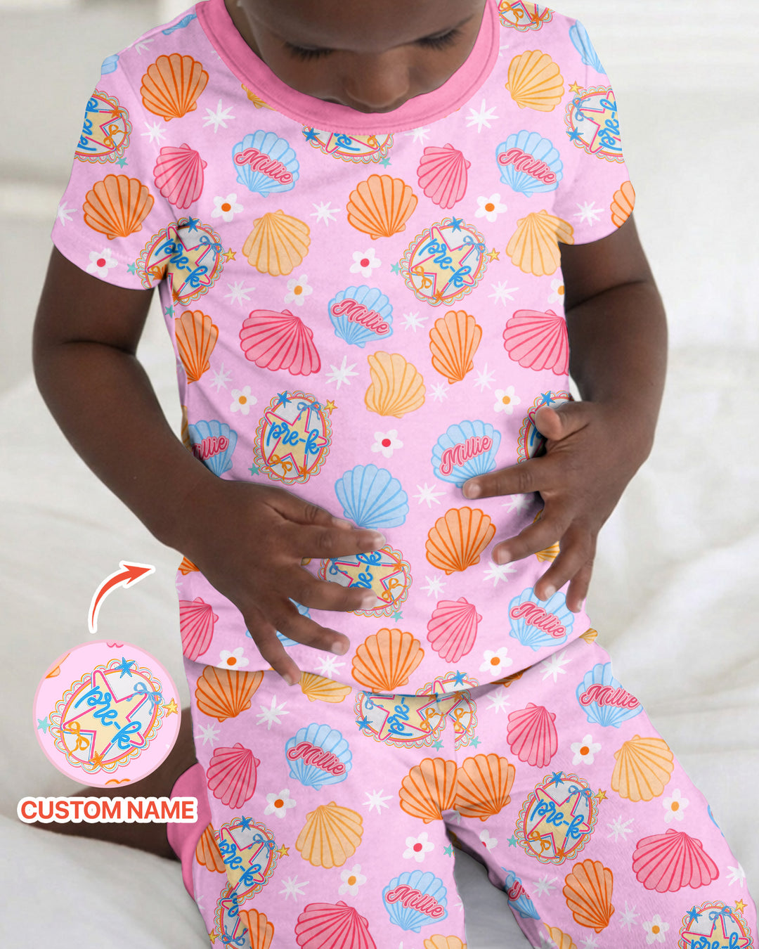 CUSTOM Template Bamboo Two Piece Short Sleeve Pyjamas Set