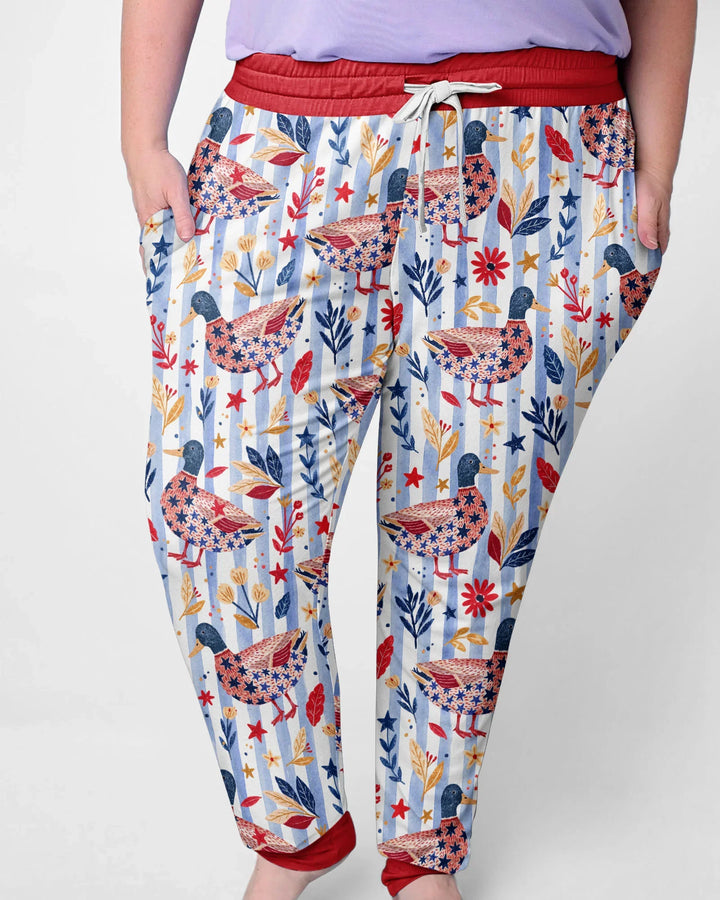 Patriotic Mallard Duck Bamboo Women Pajama Set