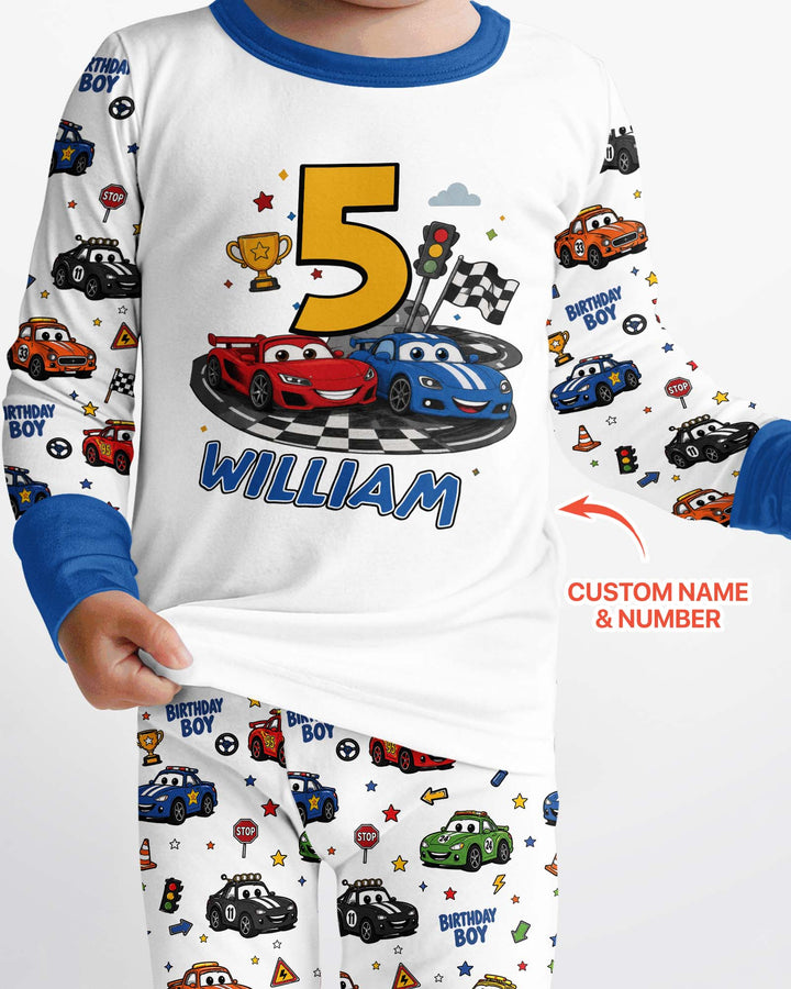 Birthday Racing Adventure Bamboo Two Piece Long Sleeve Pajama Set