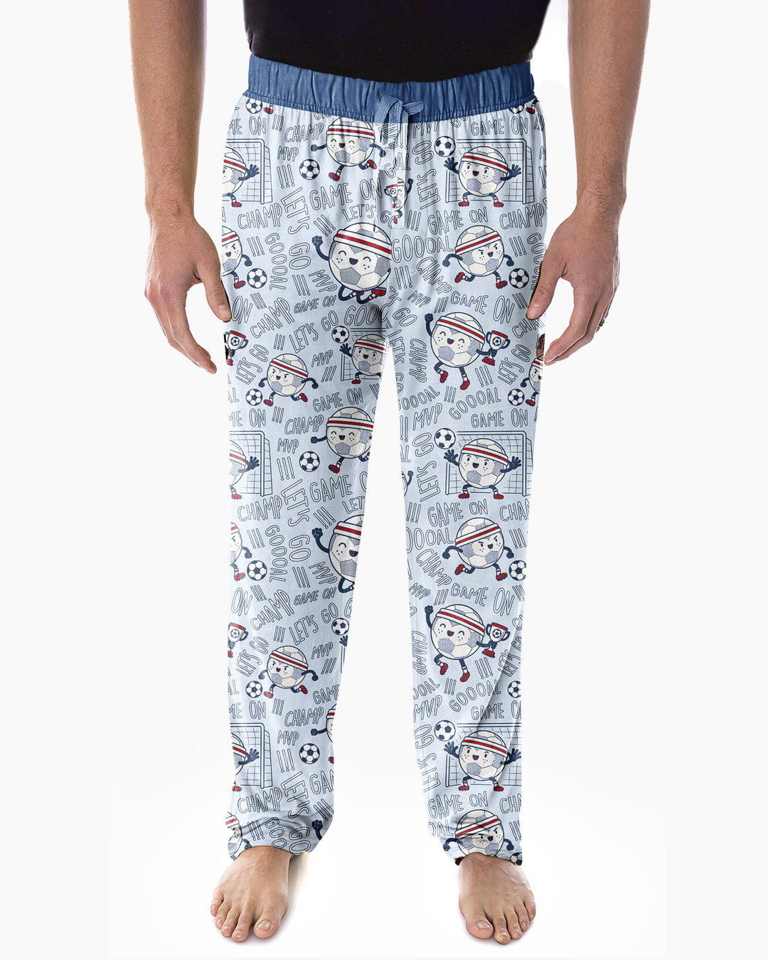 Happy Soccer Ball Family Matching Bamboo Men's Pajama Set