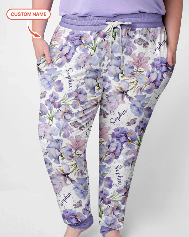 Custom Name Birth Month Flowers Bamboo Women Pajama Set