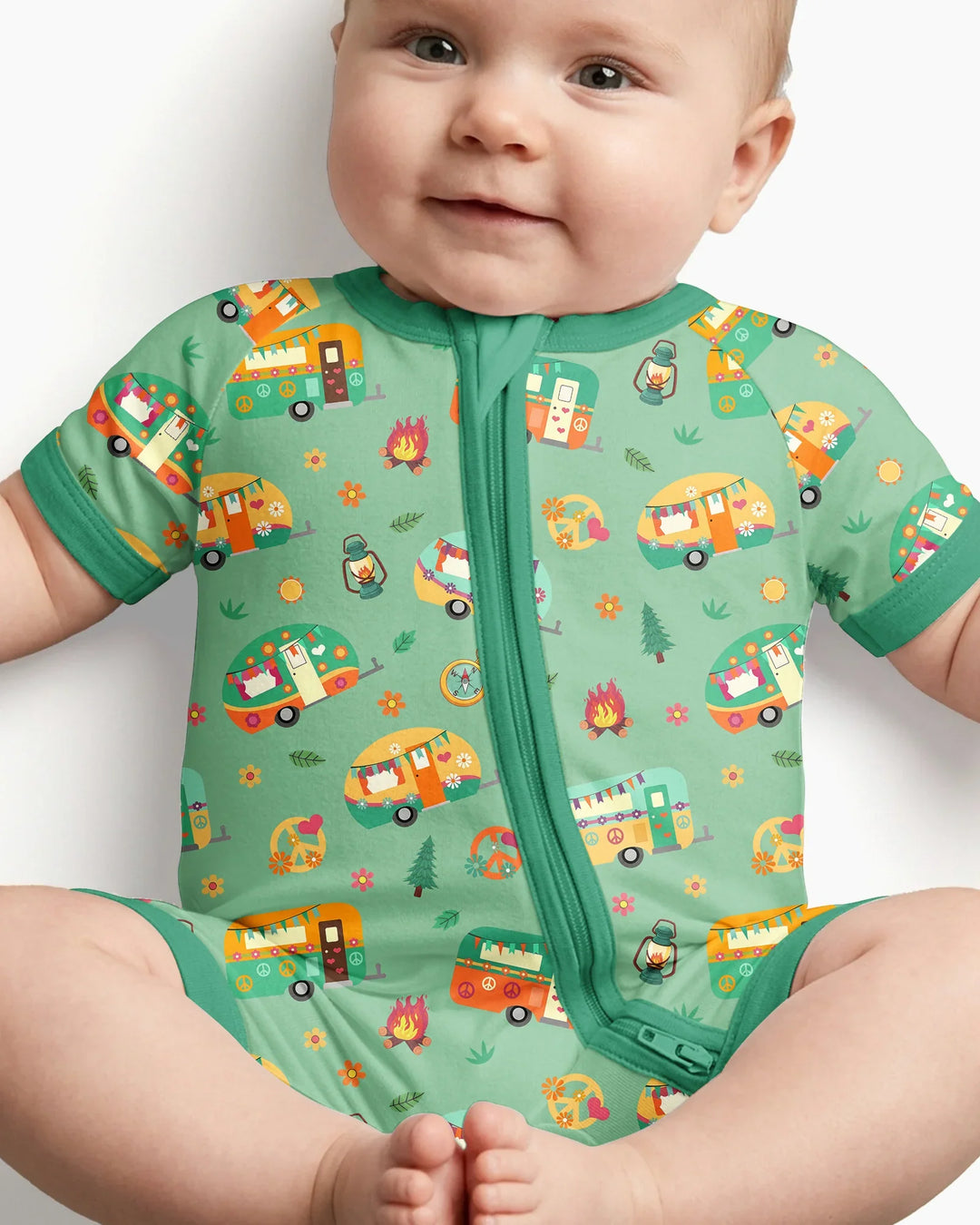 Happy Little Camper Bamboo Shorty Zippy