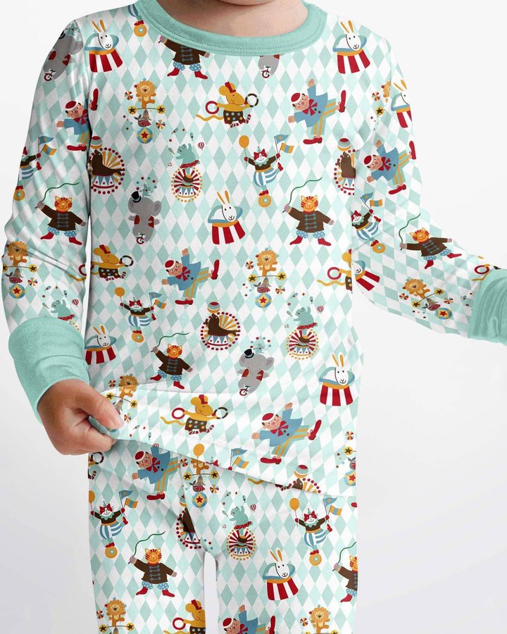 Circus Animal Bamboo Two Piece Long Sleeve Pajama Set