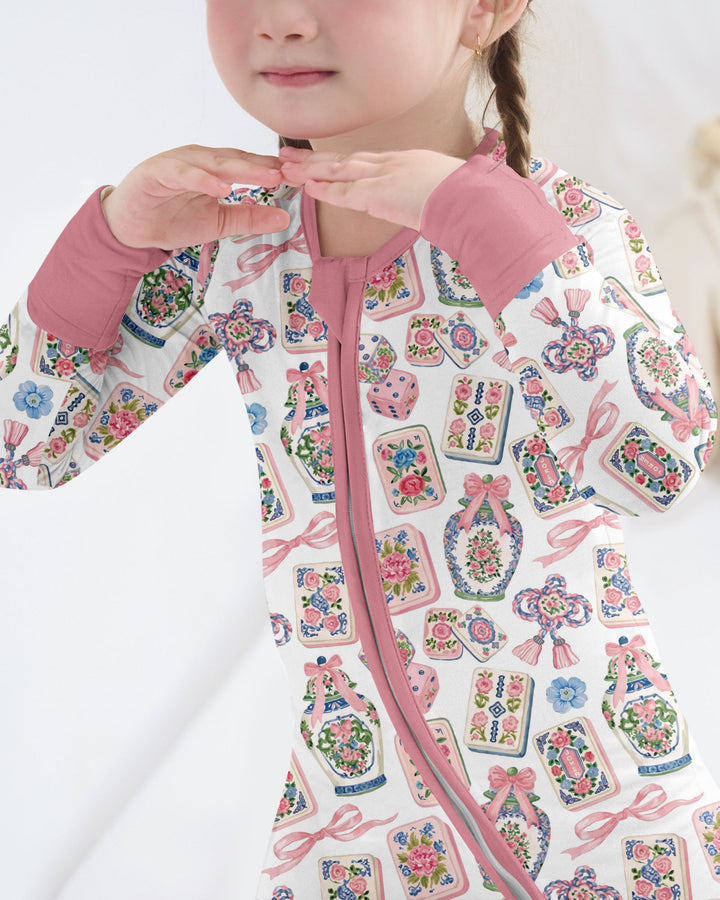 Chinoiserie Mahjong Mommy & Me Matching Bamboo Convertible Zippy