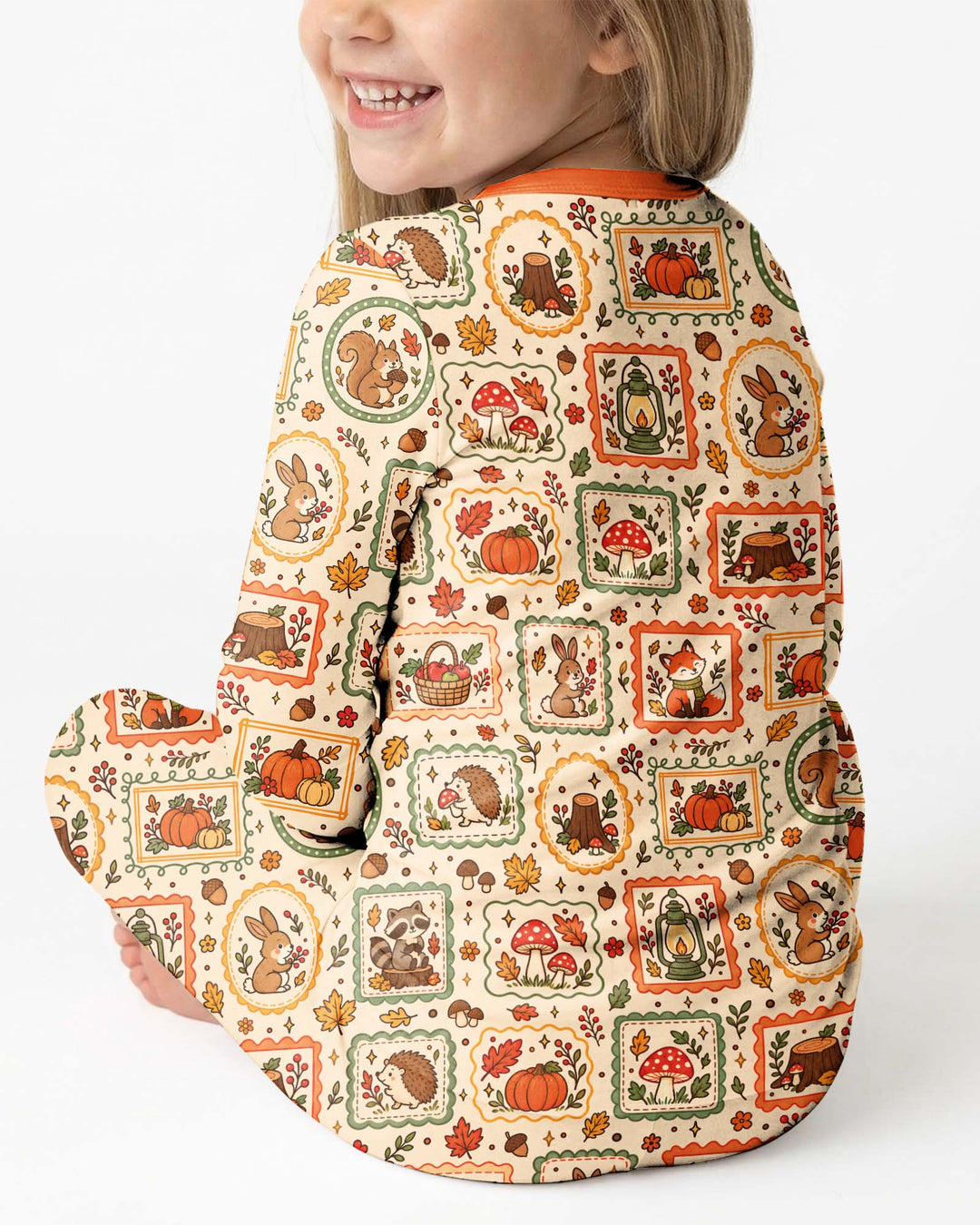 Woodland Animal Fall Bamboo Two Piece Long Sleeve Pajama Set