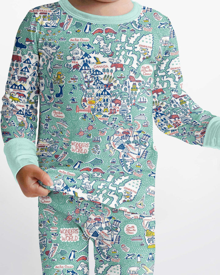 Hello World Wonders Bamboo Two Piece Long Sleeve Pajama Set