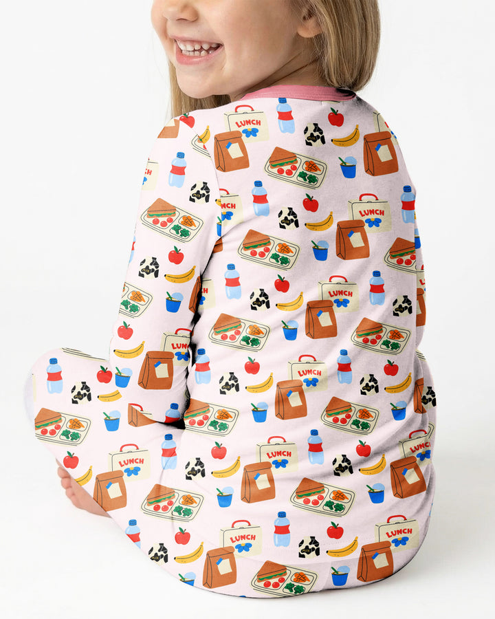 Happy School Lunch Bamboo Two Piece Long Sleeve Pajama Set
