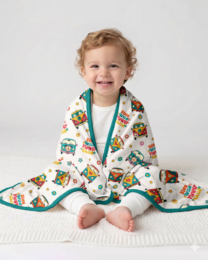 Stay Wild Flower Child Bamboo Blanket