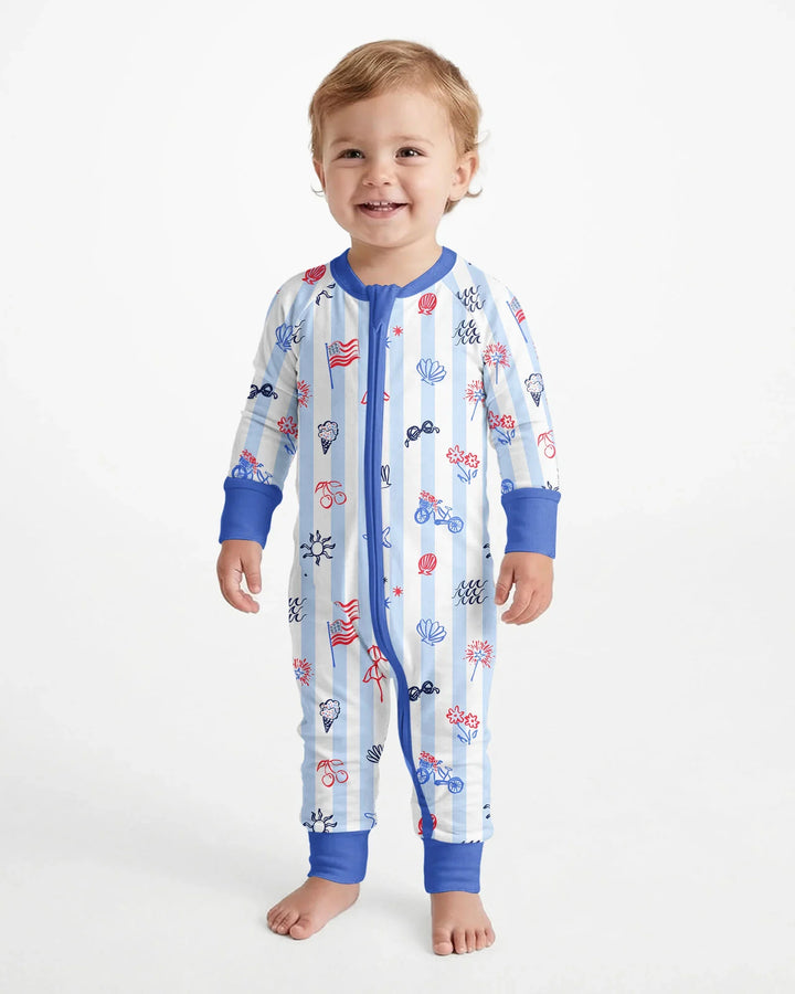 Red, White & Beachy Family Matching Bamboo Convertible Zippy