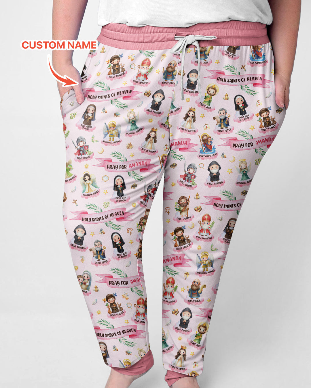 Holy Saints of Heaven Custom Name Bamboo Women Pajama Set