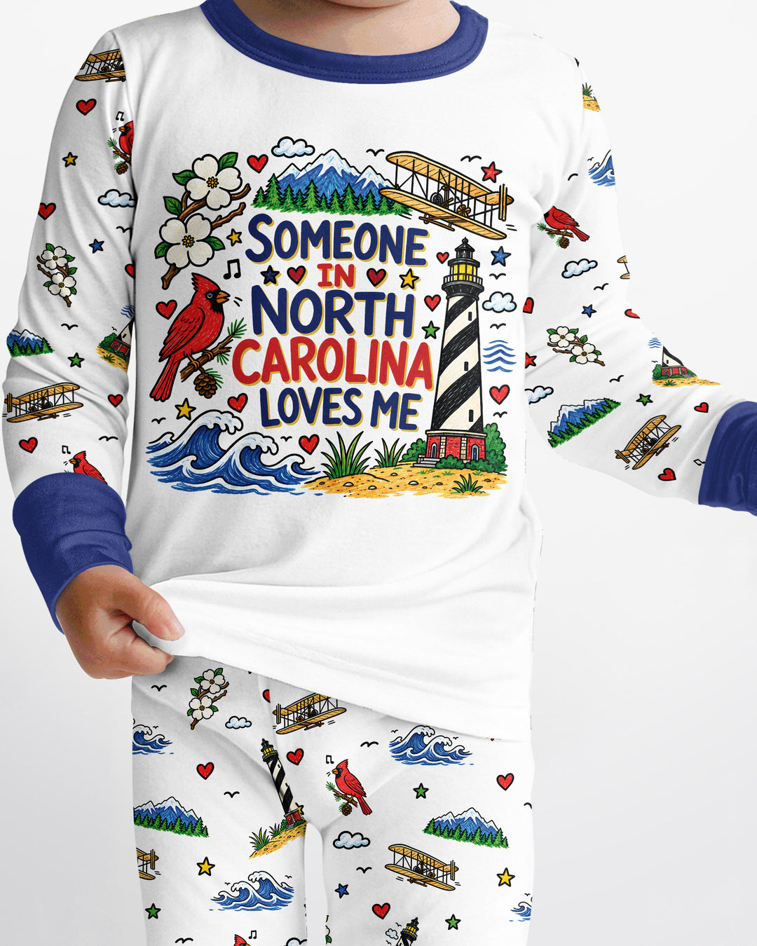 Someone in North Carolina Loves Me Bamboo Two Piece Long Sleeve Pajama Set