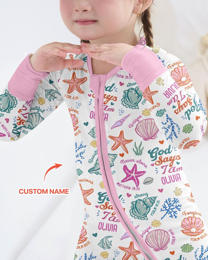 Coastal God Says I Am Custom Name Bamboo Convertible Zippy