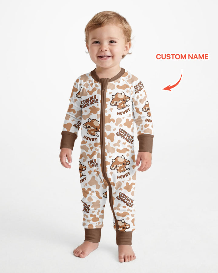 Udderly Adorable Custom Name Bamboo Convertible Zippy
