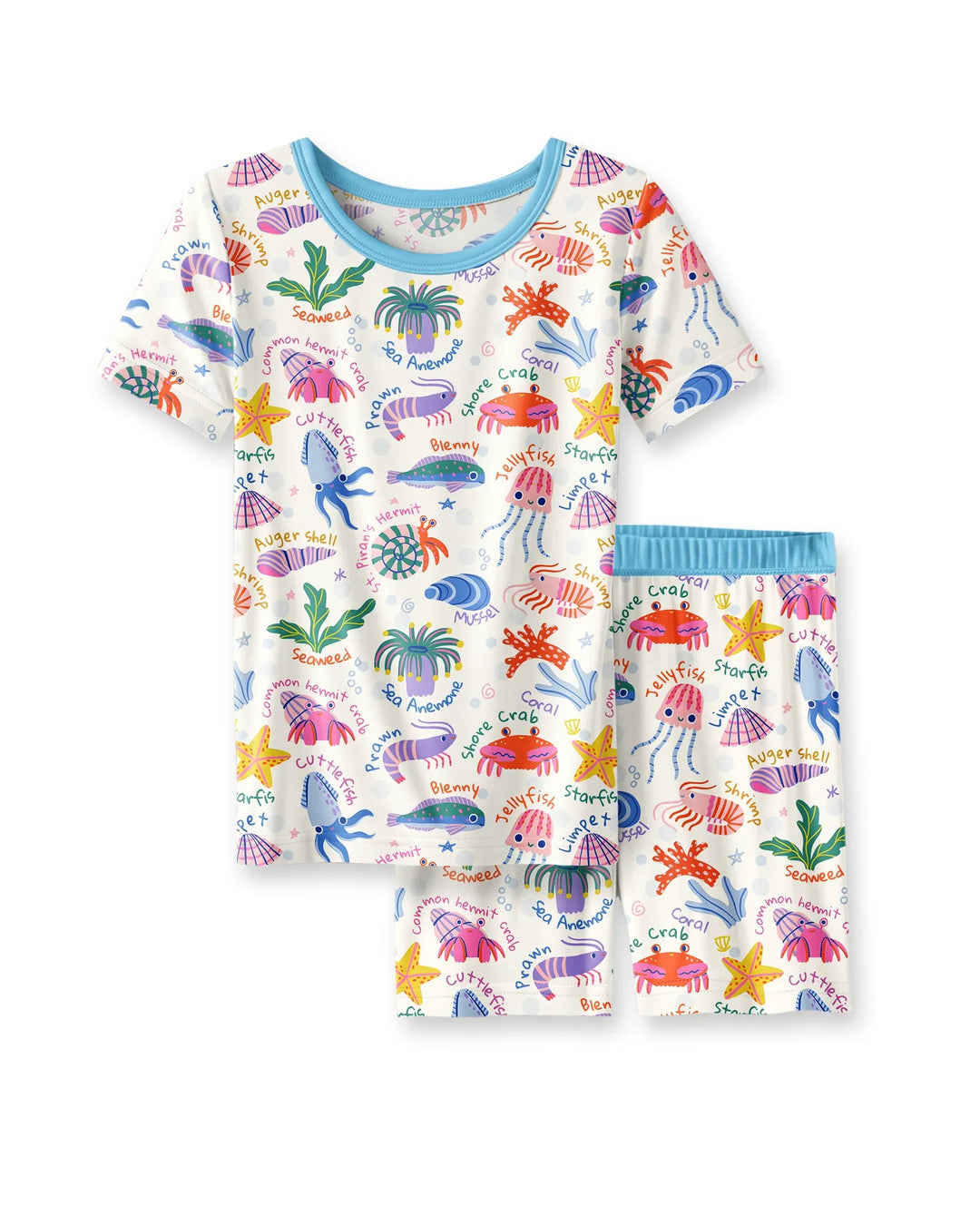 Tide Pool Pals Bamboo Two Piece Short Sleeve Shorts Pajama Set
