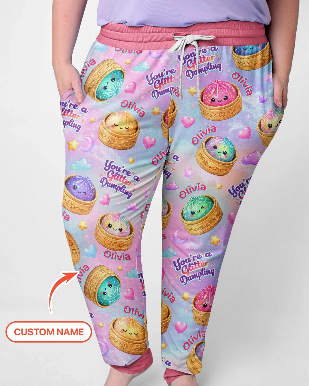 Custom Name You're A Glitter Dumpling Bamboo Women Pajama Set