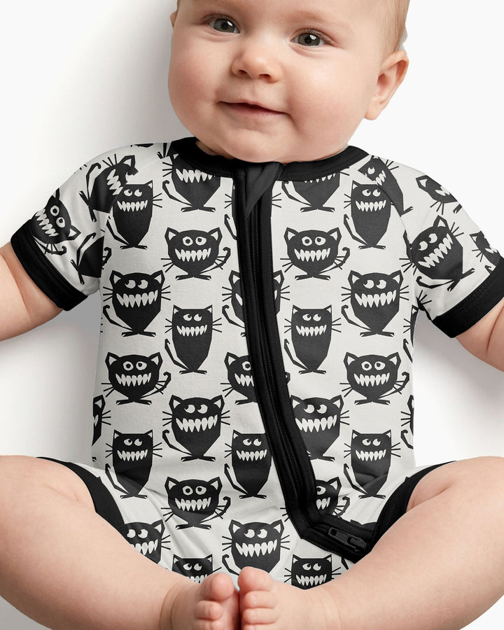 Halloween Monster Cats Bamboo Shorty Zippy