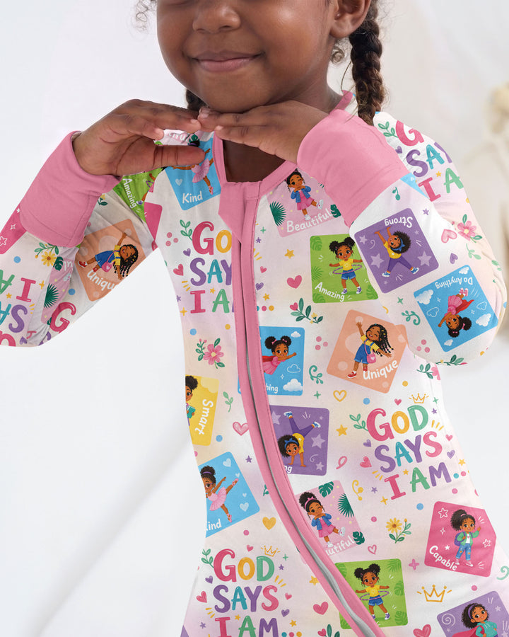 God Says I Am Black Girl Bamboo Convertible Zippy