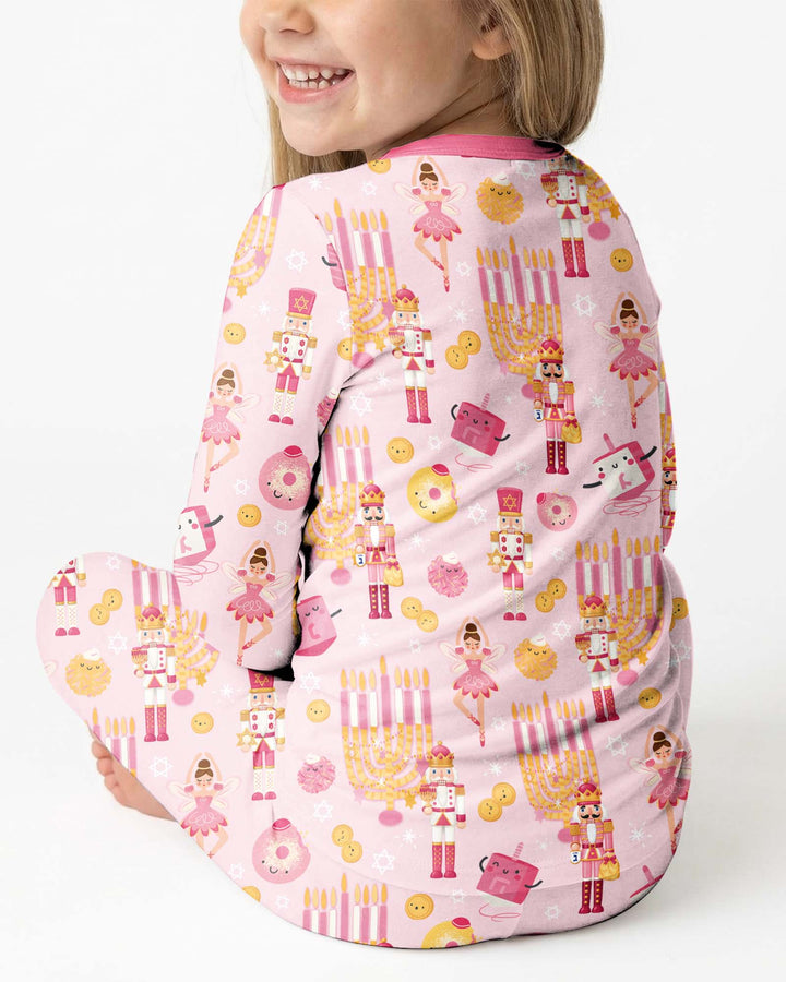 Hanukkah Nutcracker King Family Matching Bamboo Two Piece Long Sleeve Pajama Set