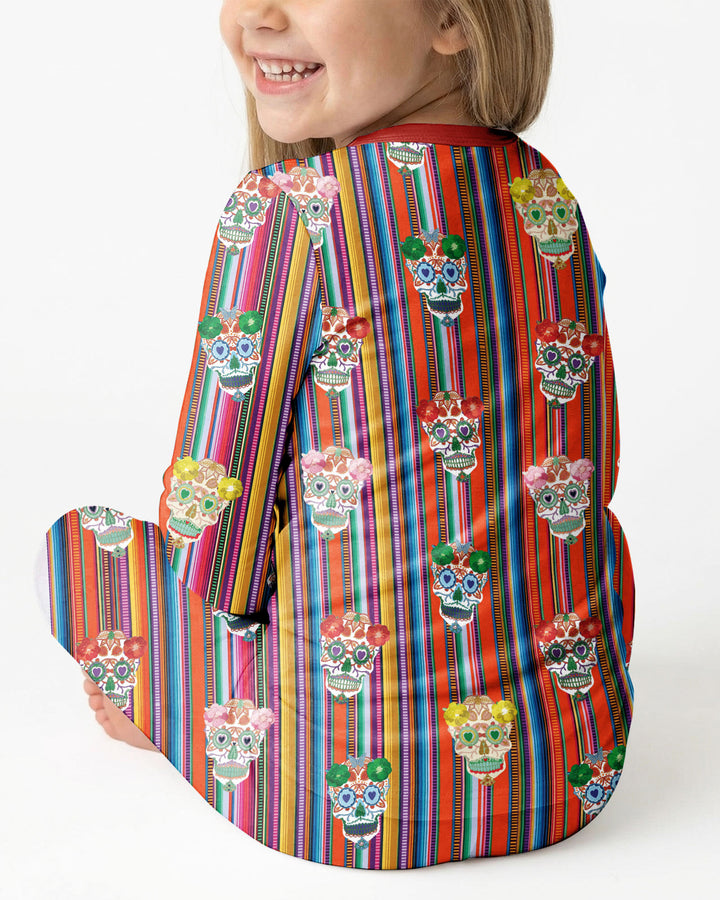 Day of the Dead Vintage Bamboo Two Piece Long Sleeve Pajama Set