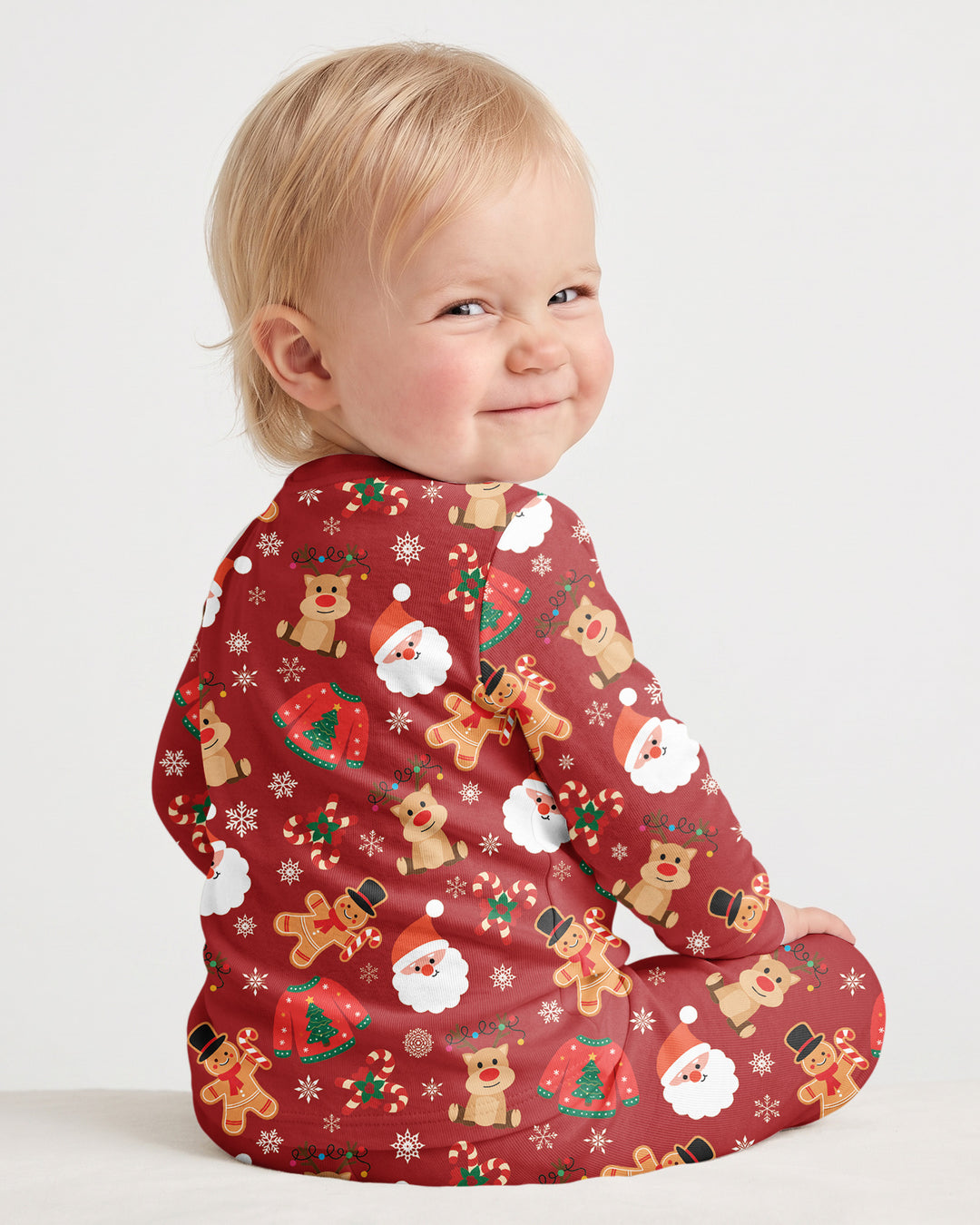 Personalized Christmas Crew Family Matching Bamboo Two Piece Long Sleeve Pajama Set
