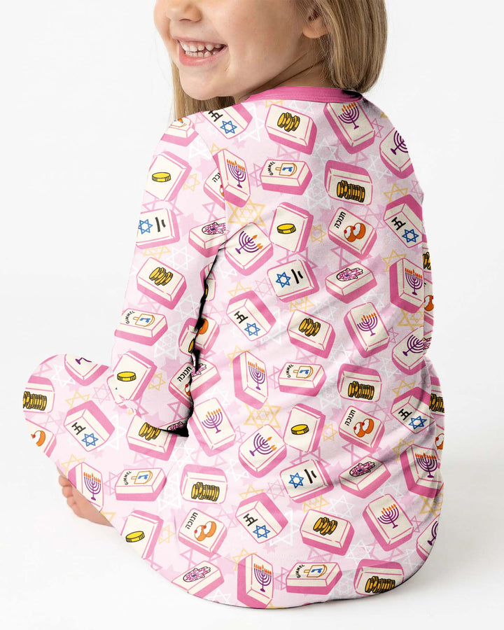 Hanukkah Mahjong Club Bamboo Two Piece Long Sleeve Pajama Set