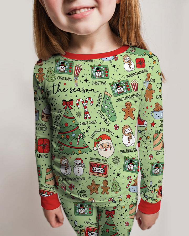 Christmas lights Bamboo Two Piece Long Sleeve Pajama Set
