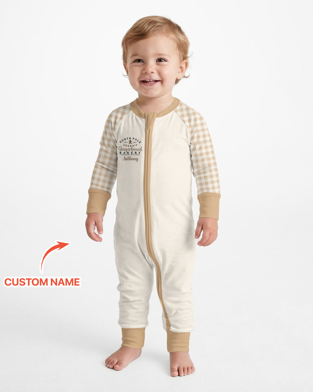 Custom Name Gingerbread Bakery Bamboo Convertible Zippy