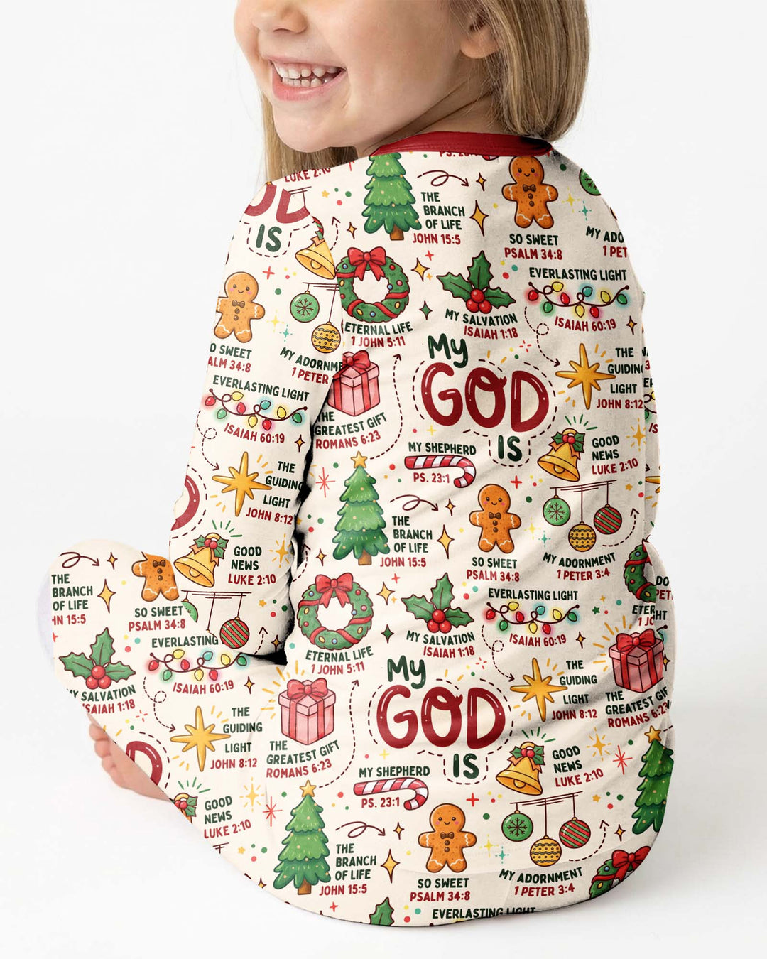 Christmas My God Is Bamboo Two Piece Long Sleeve Pajama Set