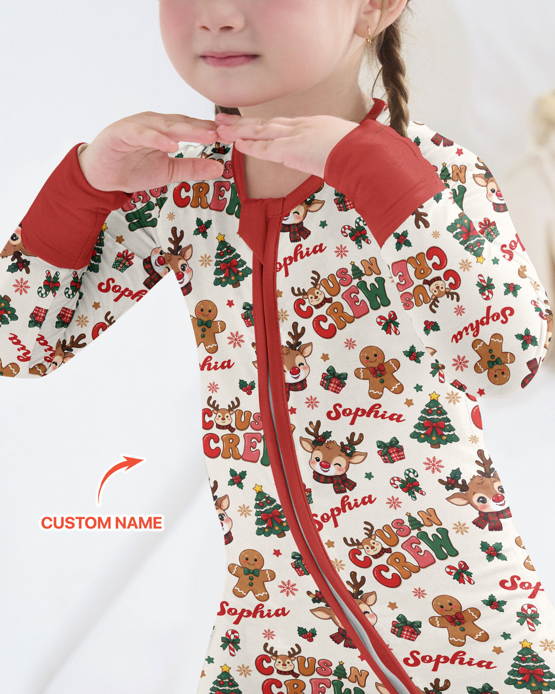 Personalized Christmas Cousin Crew Bamboo Convertible Zippy