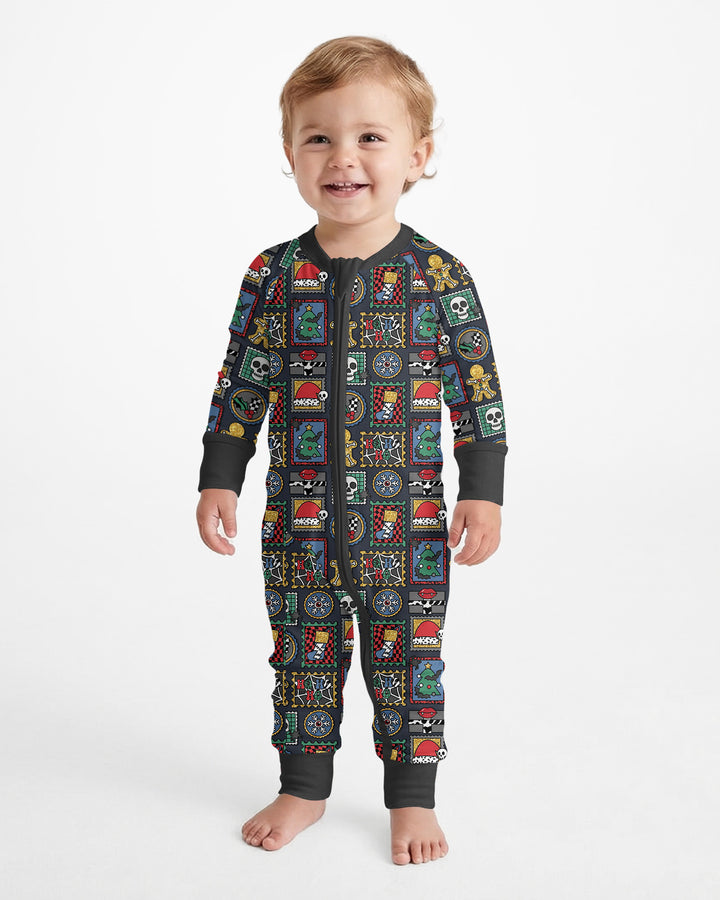Retro Spooky Christmas Stamp Bamboo Convertible Zippy