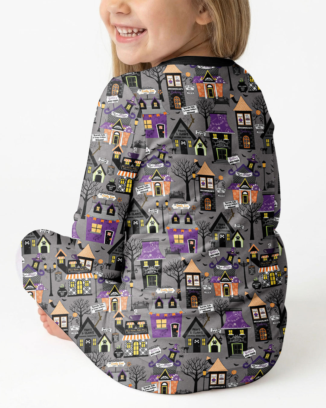 Halloween Hometown Bamboo Two Piece Long Sleeve Pajama Set