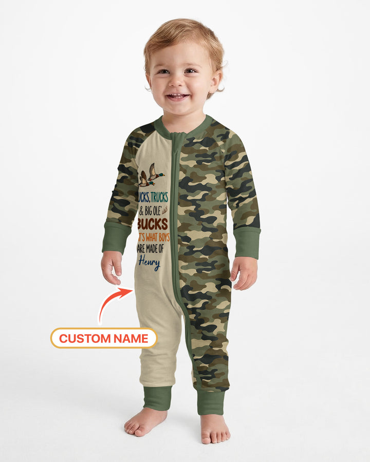 Custom Name Ducks, Trucks & Big Ole' Bucks Bamboo Convertible Zippy