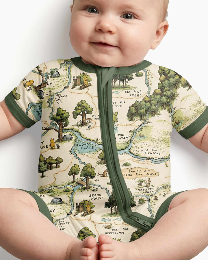 Classic Bear Maps Bamboo Shorty Zippy