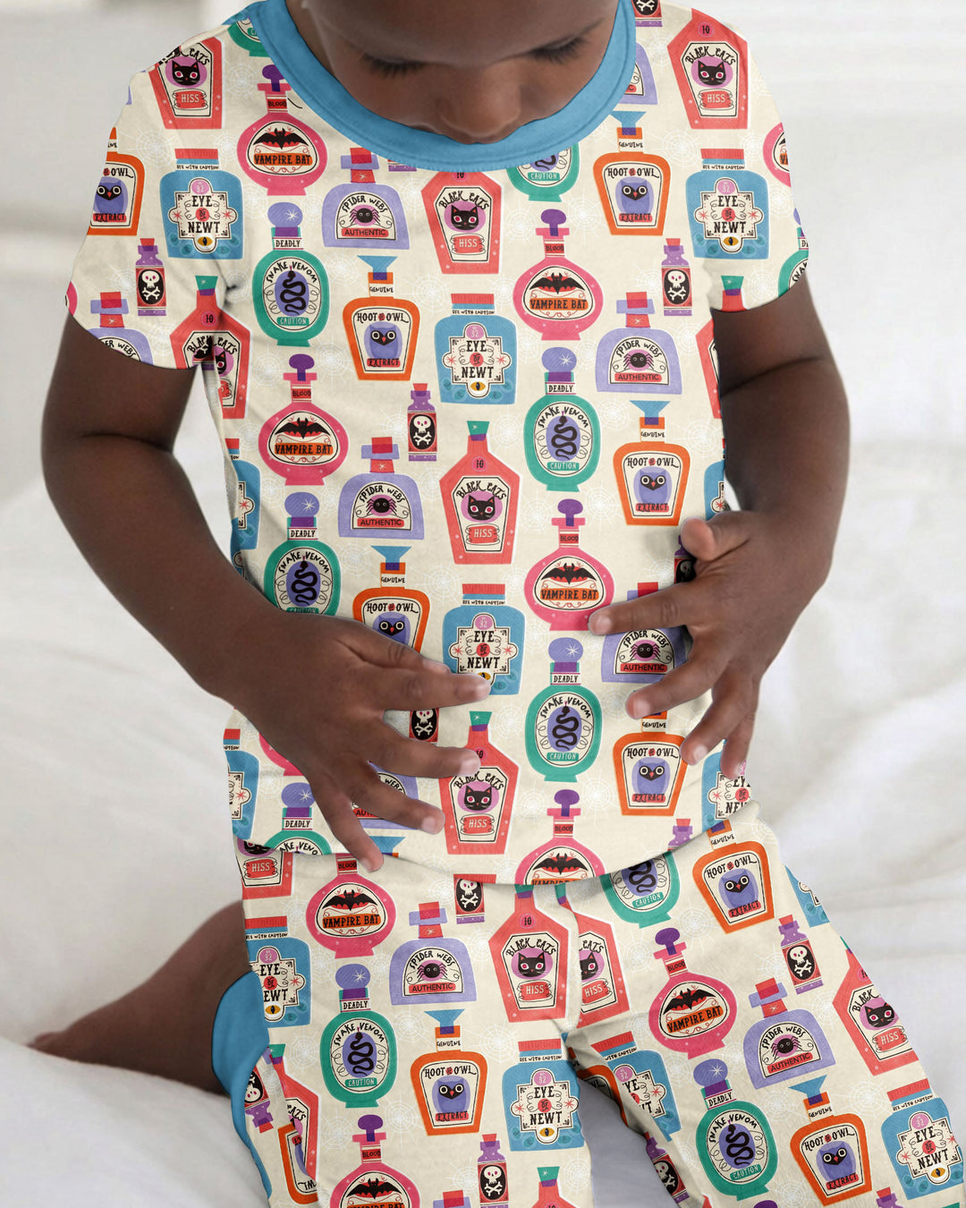 Retro Halloween Potions Bamboo Two Piece Short Sleeve Pajama Set