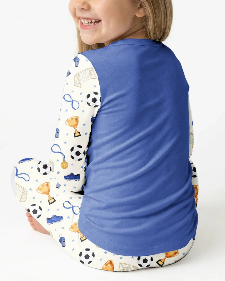 Custom Name My First Soccer Season Bamboo Two Piece Long Sleeve Pajama Set