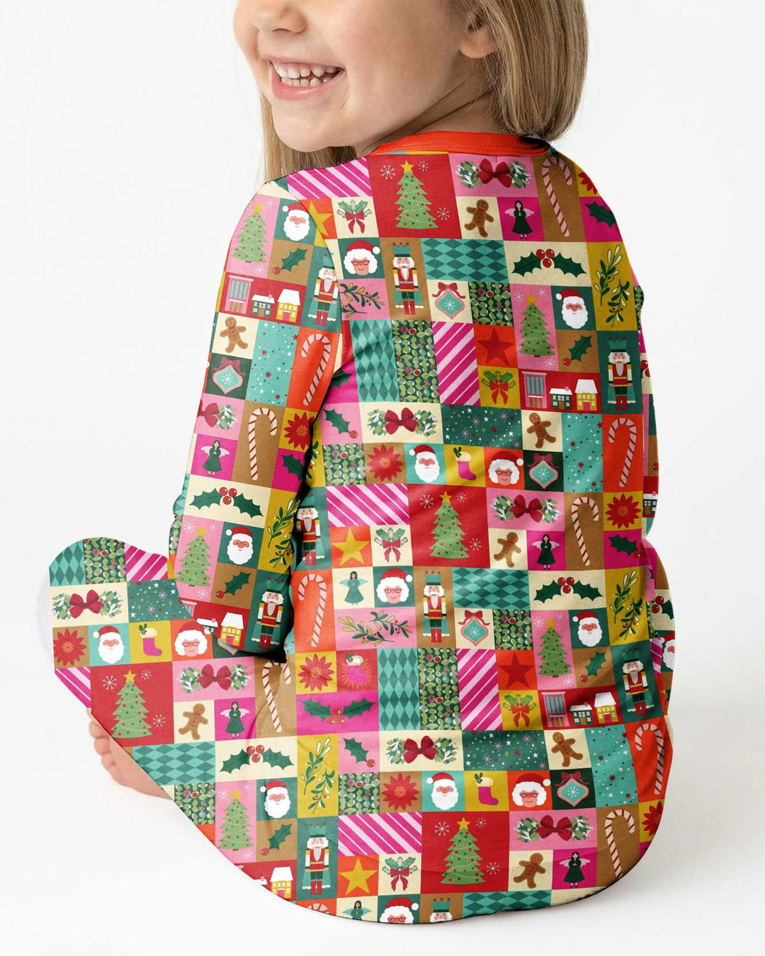 Maximalist Christmas Collage Bamboo Two Piece Long Sleeve Pajama Set