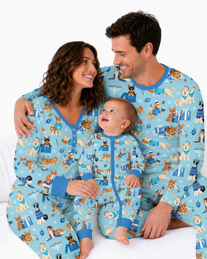 Hannukkah Protected by A Canaan Dog Bamboo Women Pajama Set