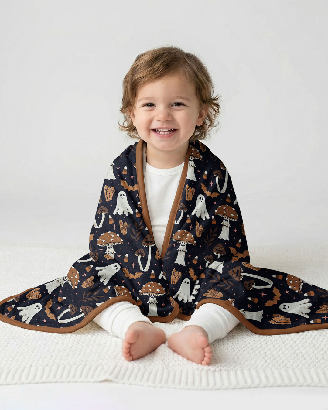 Retro Halloween Whimsy Bamboo Blanket