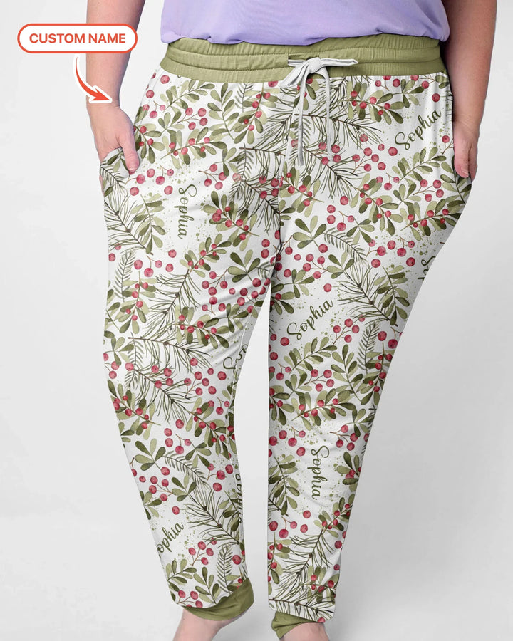 Custom Name Birth Month Flowers Bamboo Women Pajama Set