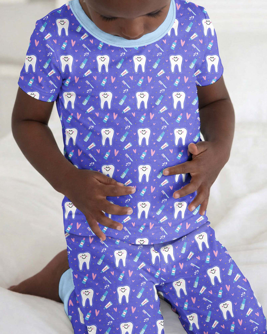 Brushing Teeth Bamboo Two-Piece Short Sleeve Pyjamas Set