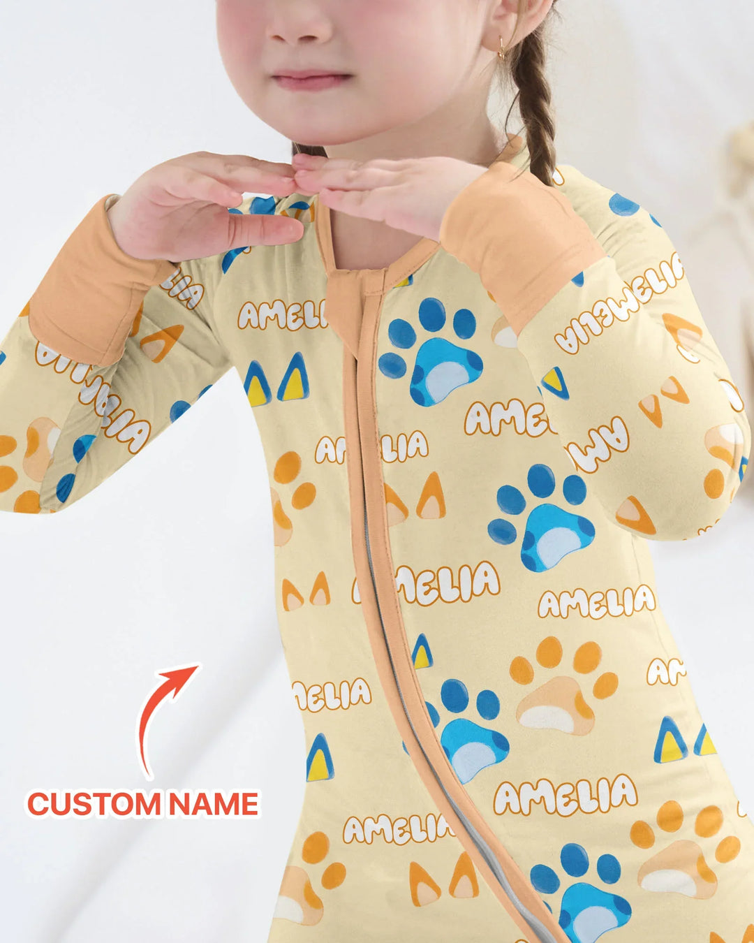 Custom Name Favourite Blue Dog Family Matching Bamboo Convertible Zippy