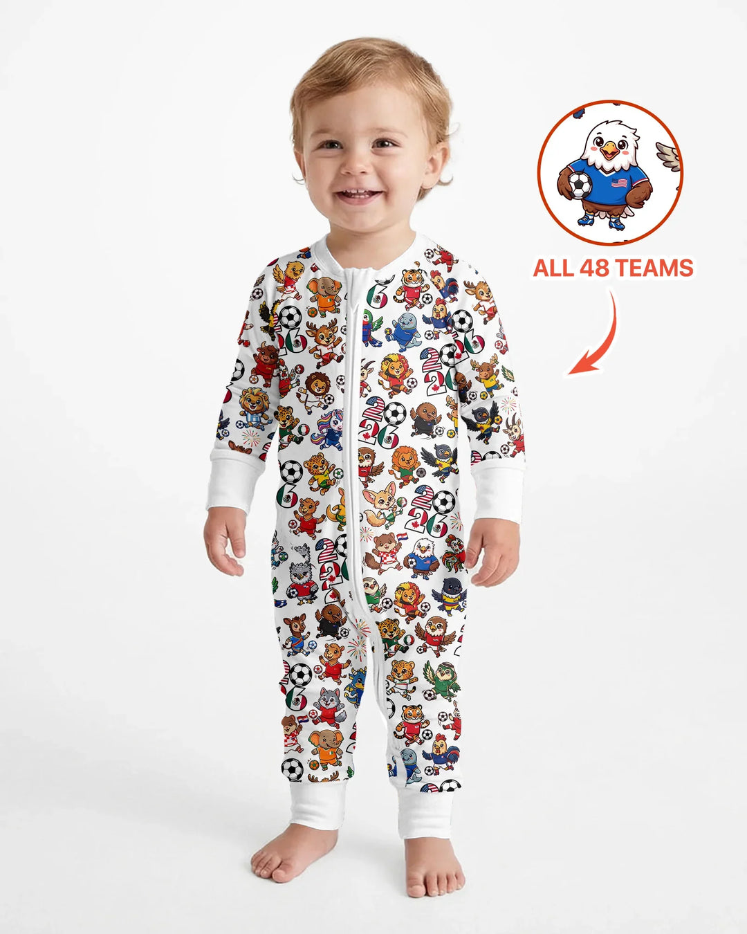 Kawaii Animals Soccer Tour 2026 Family Matching Bamboo Convertible Zippy