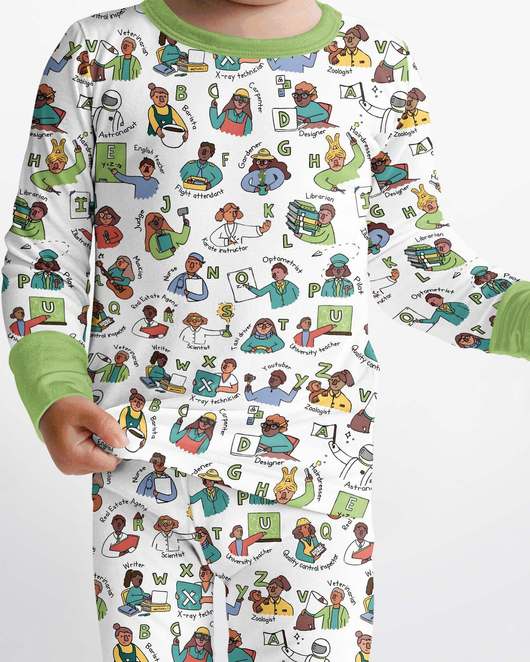 Jobs Alphabet Bamboo Two Piece Long Sleeve Pajama Set