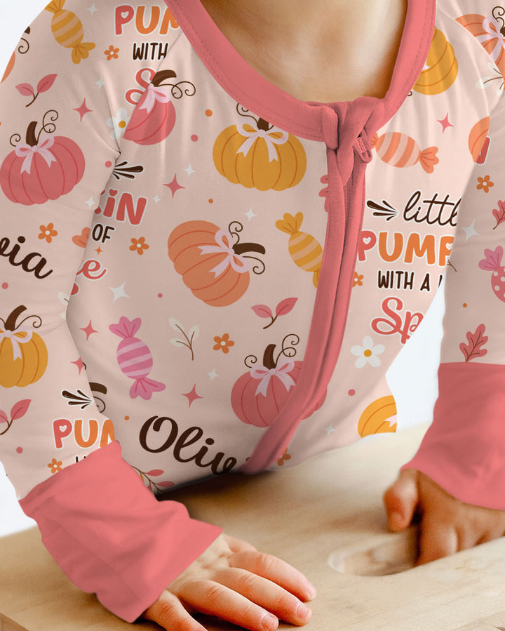 Custom Name Little Pumpkin With A Lot Of Spice Bamboo Convertible Zippy