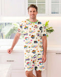 Rainbow Paws Family Matching Bamboo Men Short Sleeve Short Pajama Set
