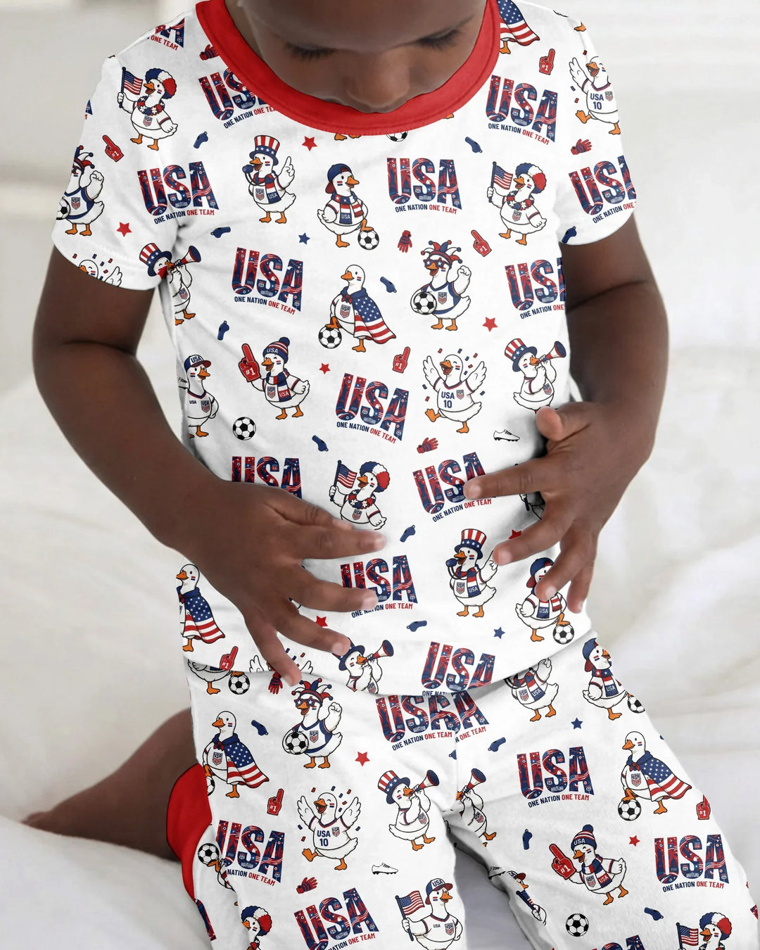 One Nation One Team Bamboo Two Piece Short Sleeve Pajama Set