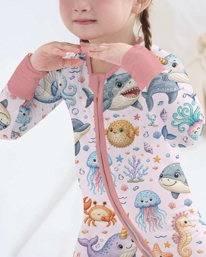 Cute Ocean Animals Bamboo Convertible Zippy