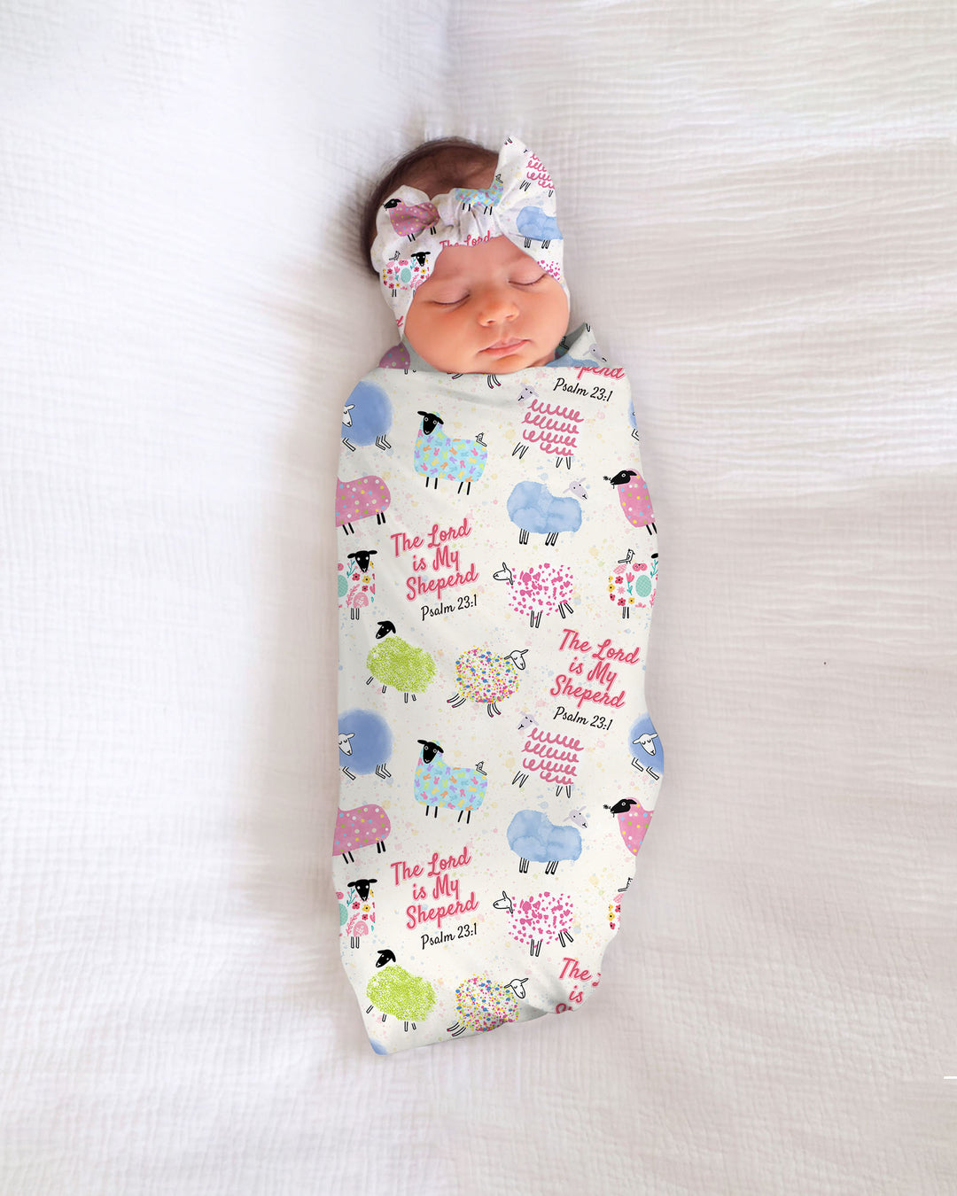 The Lord Is My Shepherd Psalm 23 Swaddle Blanket