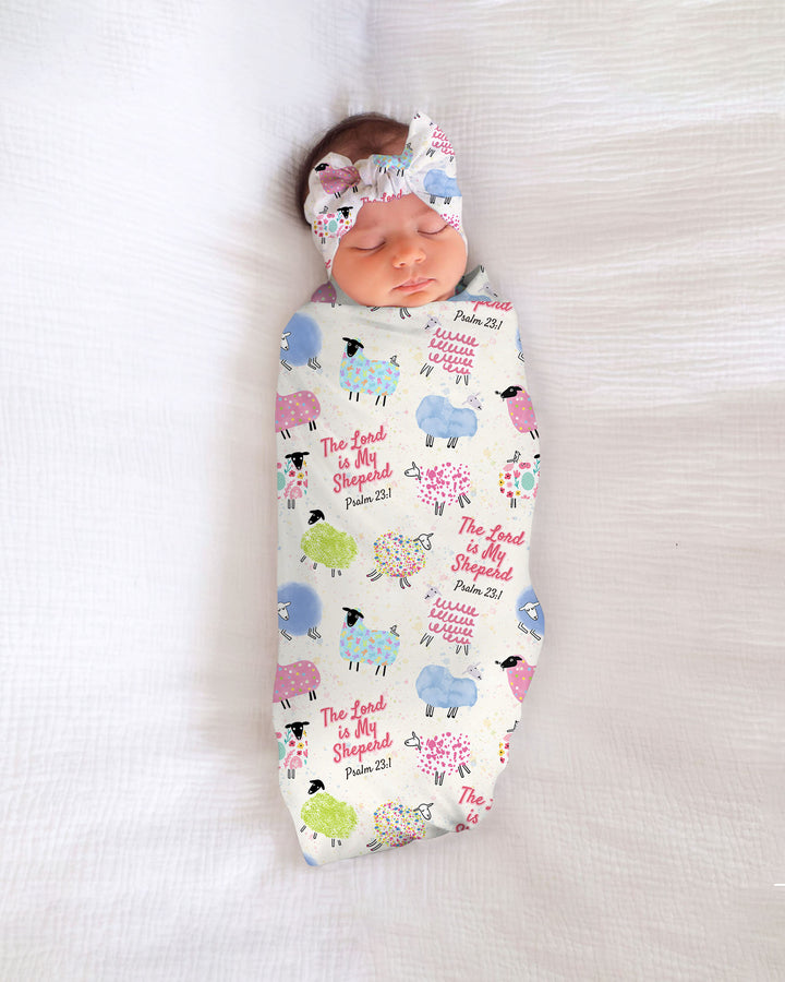 The Lord Is My Shepherd Psalm 23 Swaddle Blanket