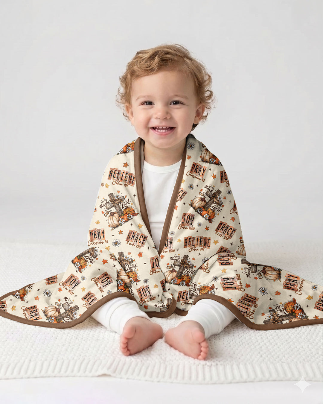 Floral Fall Give Thanks To The Lord Bamboo Blanket